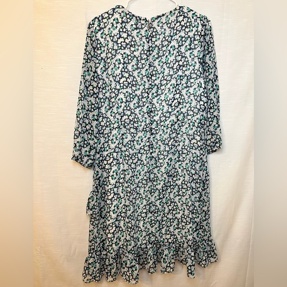 Karl Lagerfeld Paris Women's Floral Tie Ruffle Dress - Picture 12 of 13